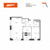 3-комнатная квартира 73,2 м²
