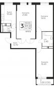 3-комнатная квартира 84,5 м²