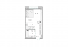 1-комнатная квартира 28,2 м²