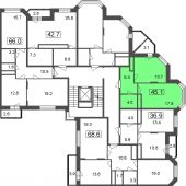 1-комнатная квартира 44,5 м²