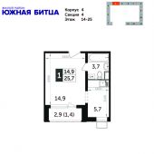 1-комнатная квартира 25,9 м²