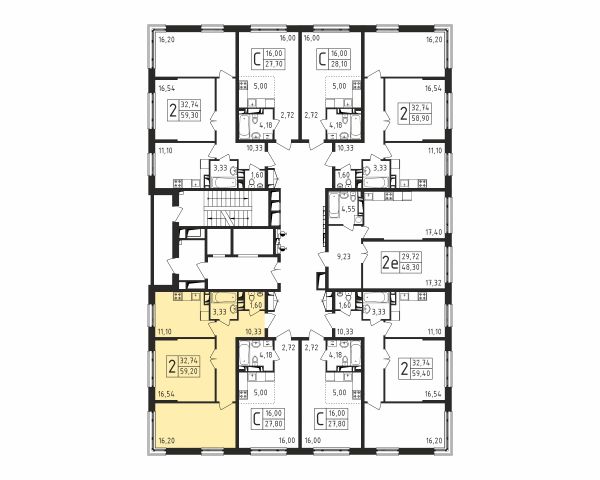 2 комнаты до 59.2