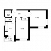 2-комнатная квартира 62,06 м²