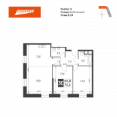 3-комнатная квартира 73,2 м²