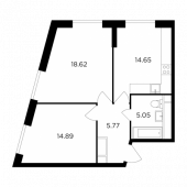 2-комнатная квартира 58,98 м²