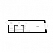 1-комнатная квартира 29,38 м²