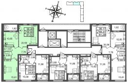 2-комнатная квартира 59,78 м²