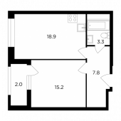 1-комнатная квартира 47,2 м²