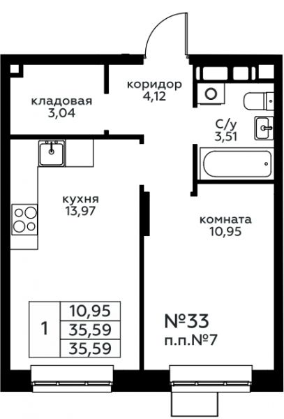 1 комната до 35.59
