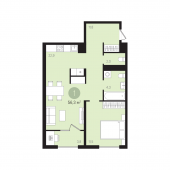 1-комнатная квартира 56,3 м²