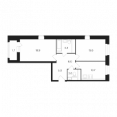 2-комнатная квартира 64,69 м²