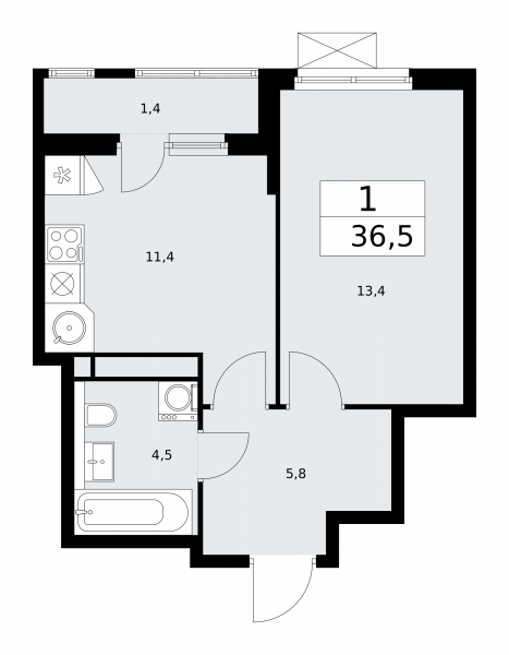 1 комната до 36.5