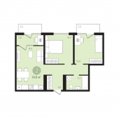 2-комнатная квартира 61 м²