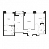1-комнатная квартира 94,21 м²