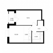 2-комнатная квартира 41,05 м²
