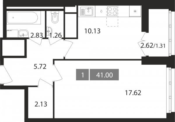 1 комната до 41