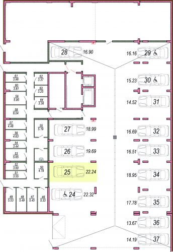 Машиноместа, 22.2 м²