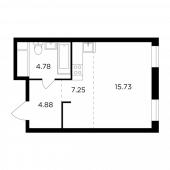 1-комнатная квартира 32,64 м²