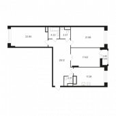 3-комнатная квартира 118,57 м²
