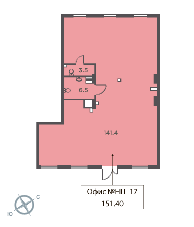 1-комнатная, квартира, 151.4 м²
