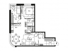 3-комнатная квартира 65,2 м²