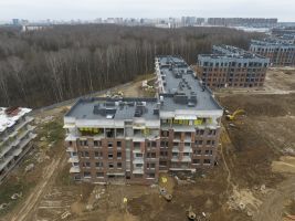 Корпус 6: кладка стен, фасадные работы