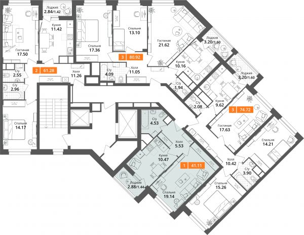 1 комната до 41.11