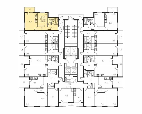 1-комнатная, квартира, 37.6 м²