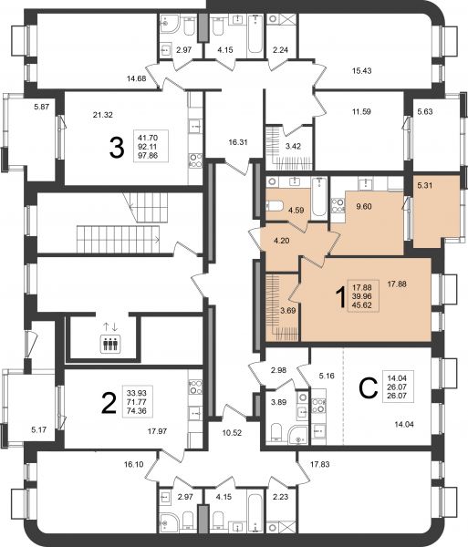 1 комната до 42.62