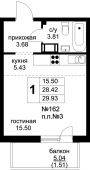 1-комнатная квартира 29,93 м²