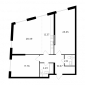 3-комнатная квартира 101,18 м²