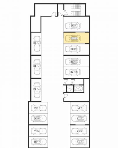Машиноместа, 22.2 м²