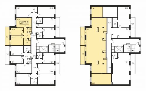 2-комнатная, квартира, 205.5 м²