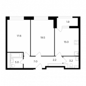 2-комнатная квартира 71,4 м²