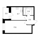 1-комнатная квартира 36,6 м²