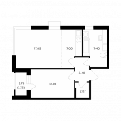 2-комнатная квартира 51,85 м²