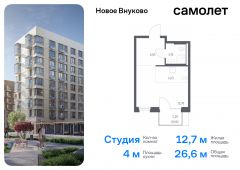 1-комнатная квартира 26,57 м²