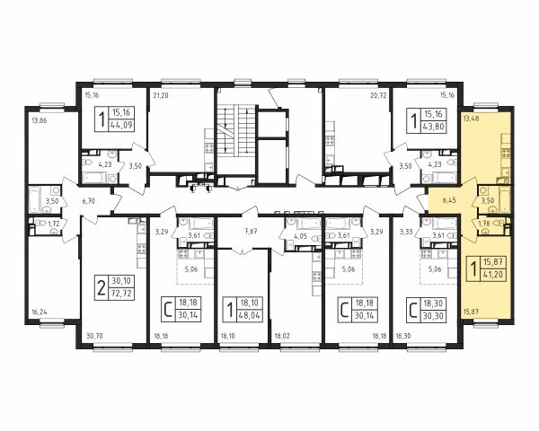 1 комната до 41.2