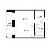 1-комнатная квартира 30 м²