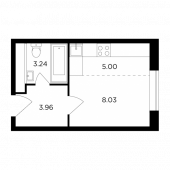 1-комнатная квартира 20,23 м²