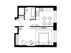 1-комнатная квартира 39,8 м²