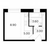 1-комнатная квартира 20,5 м²
