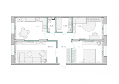 3-комнатная квартира 78 м²