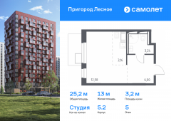 1-комнатная квартира 25,2 м²