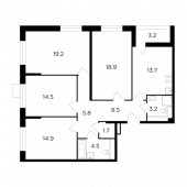 4-комнатная квартира 106,49 м²