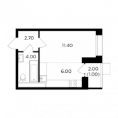 1-комнатная квартира 25,1 м²