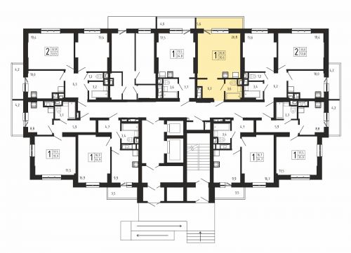 Студия, 30.1 м²