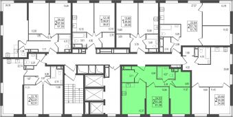 2-комнатная квартира 61,36 м²
