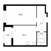 1-комнатная квартира 47,4 м²