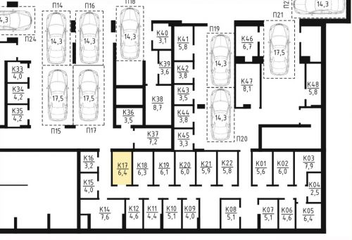 Кладовки, 6.4 м²